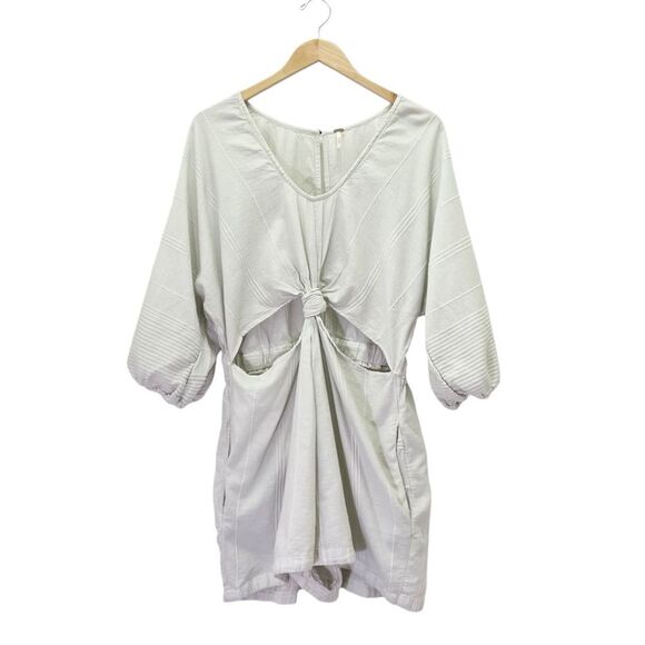 Free People Knotty But Nice Romper Dust Storm Beige Size XL Summer Boho Shorts - Picture 2 of 11